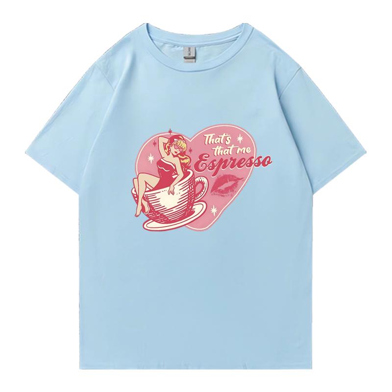 New in Sabrina Carpenter Espresso Graphic T Shirt Unisex Women Fashion Y2k Short Sleeve T-shirts Summer Unisex 100% Cotton Clothing