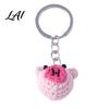 Cute Aesthetic Key Ring Decoration Mini Handmade Crochet Animal Keychain Knit Pig Frog Dog Bag Durable Metal Buckle Accessory Charm Soft Pendant for
