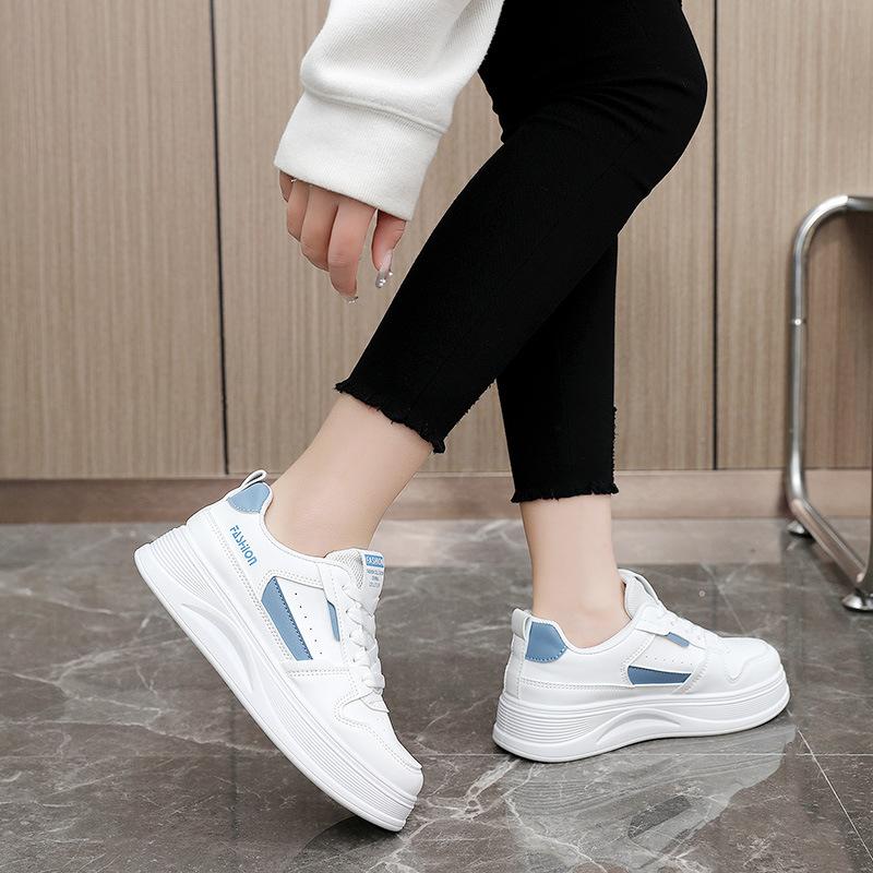 [Customized] G2-1 new 2025 spring and summer breathable little white shoes board shoes women's color matching trend thick sole increase flow
