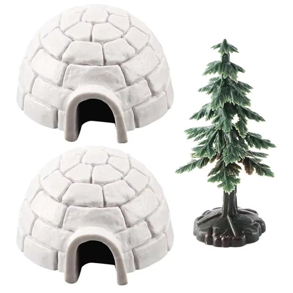 North Pole Bear Igloos Model Arctic Figures Toy Mini Polar Animal Shelter Architecture Model