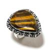 Natural Tiger Eye Gemstone Handmade 925 Sterling Silver Gift Ring Size 6 W9a53