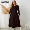 Plus Size Women's Hooded Casual Dress Fall Waisted A-line Dresses