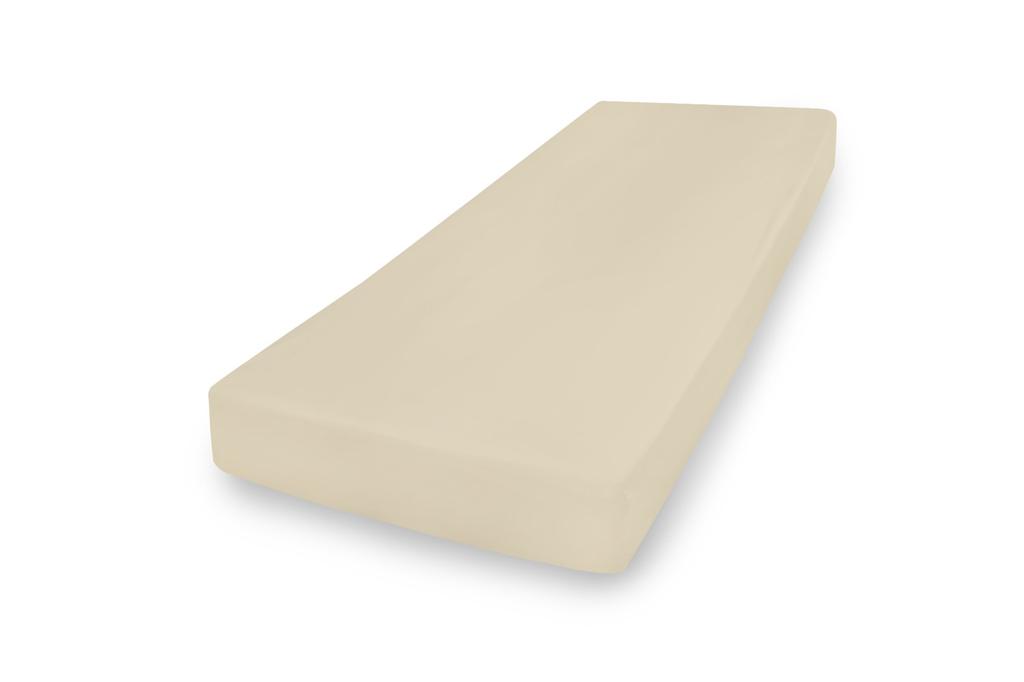 Satin fitted sheet 160x200x25, ecru_02, matex