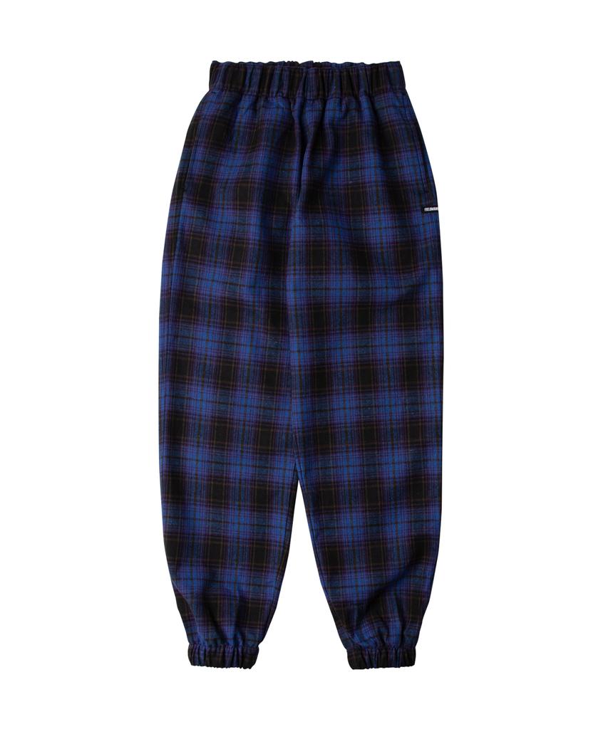 FIELDMANUAL Cozy Check Jogger Pants Blue