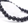 Браслет из круглых шариков Морион 6 мм, внутренняя окружность, приблизительно 18 см, черный кристалл, фантомный кристалл, натуральный камень, молитвенные четки из камня