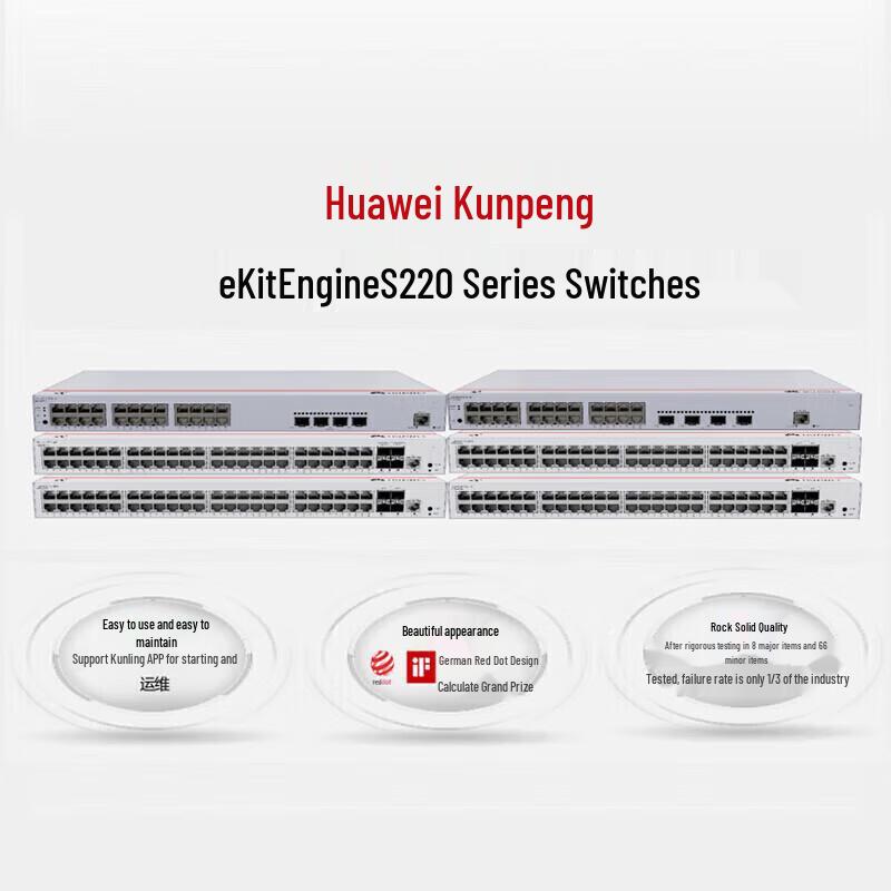 Huawei S220-24P4X 24-Port Gigabit PoE Managed Switch with 4x 10G Uplink Ports