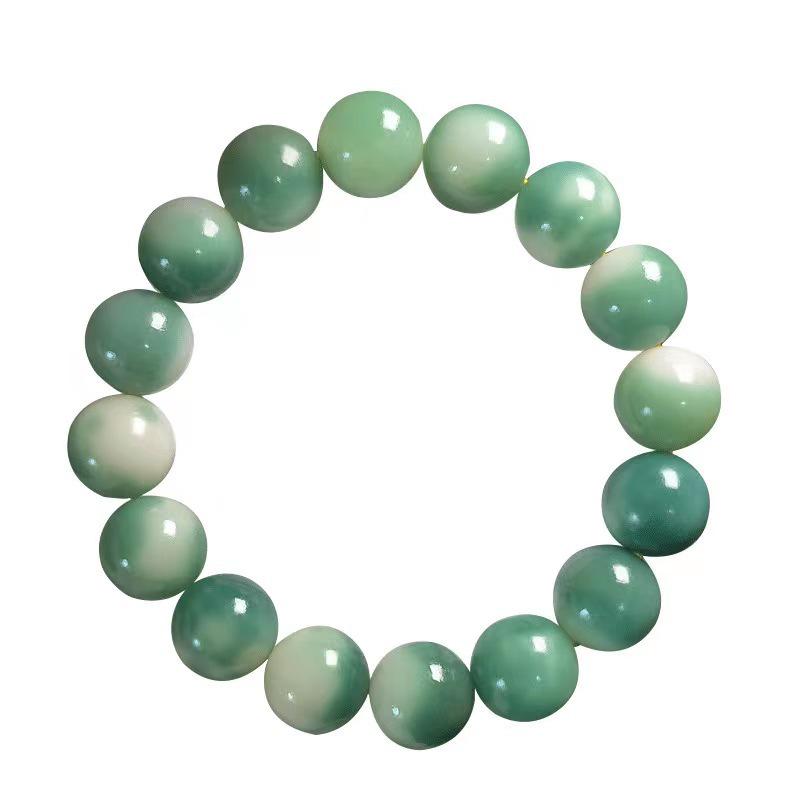 Браслет с градиентом из корня бодхи и нефрита - Украшение из натуральных хрустальных бусин для девочек