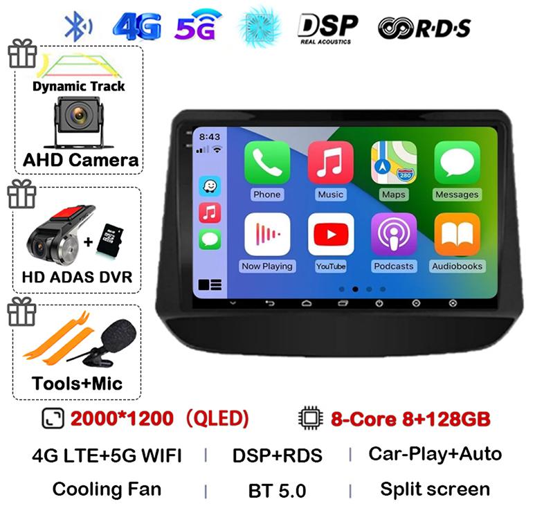 Android 14 Carplay Car Radio For Chevrolet Onix Cavalier 2020 2021-2025 Navigation GPS 4G Multimedia Player Stereo Autoradio DSP