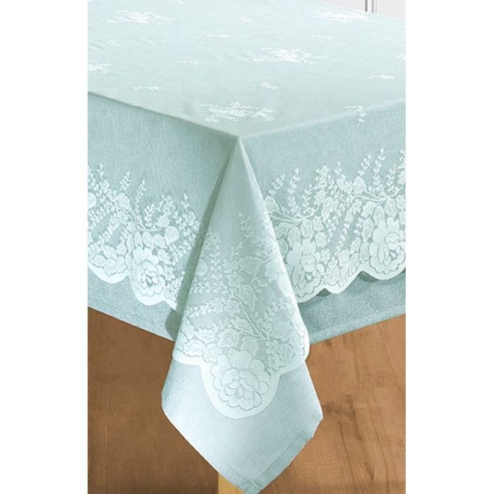 Une surprise se cache derrière cette offre Nappe antitache toutes dimensions - Nappe + Surnappe Menthe - Nappe Rectangulaire 150 x 2
