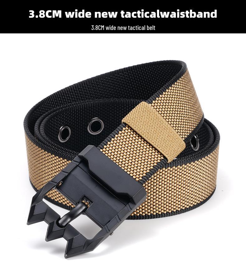 Men's Nylon Canvas Belt with Rotating Alloy Pin Buckle - Durable, Versatile Outdoor Tactical Belt