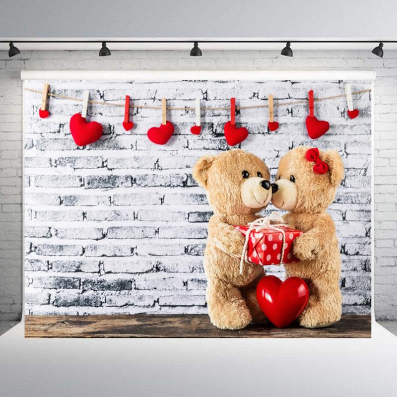 Red Rose&Heart Backdrops for Wedding Valentine's Day Birthday Party Background