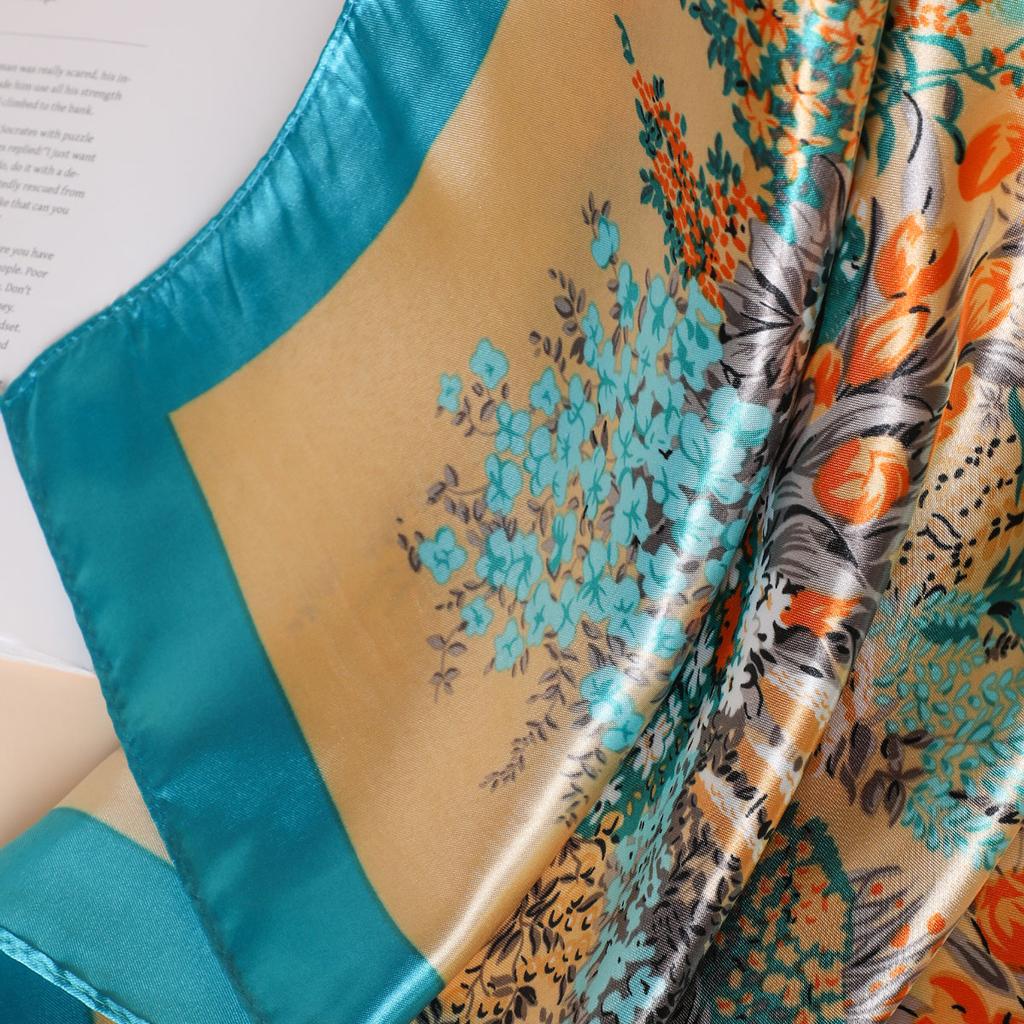 Женский Роскошный Бренд Шелковый Сатиновый Квадратный Платок Хиджаб Бандана Мусульманские Головные Платки Шаль Накидка Женская Повязка На Голову Шейный Платок Фуляр 90см