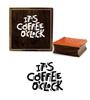 Printtoo Card Print It's Coffee O'Clock Text Design Square Wooden Rubber Stamp-2 X 2