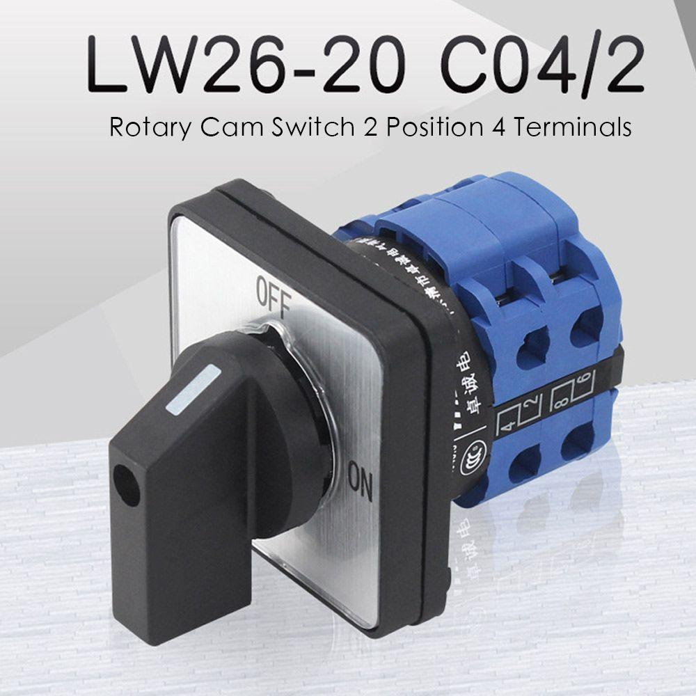 Durable 4 Terminals 380V 20A LW26-20/2 ON/OFF Rotary Cam Switch 2 Position