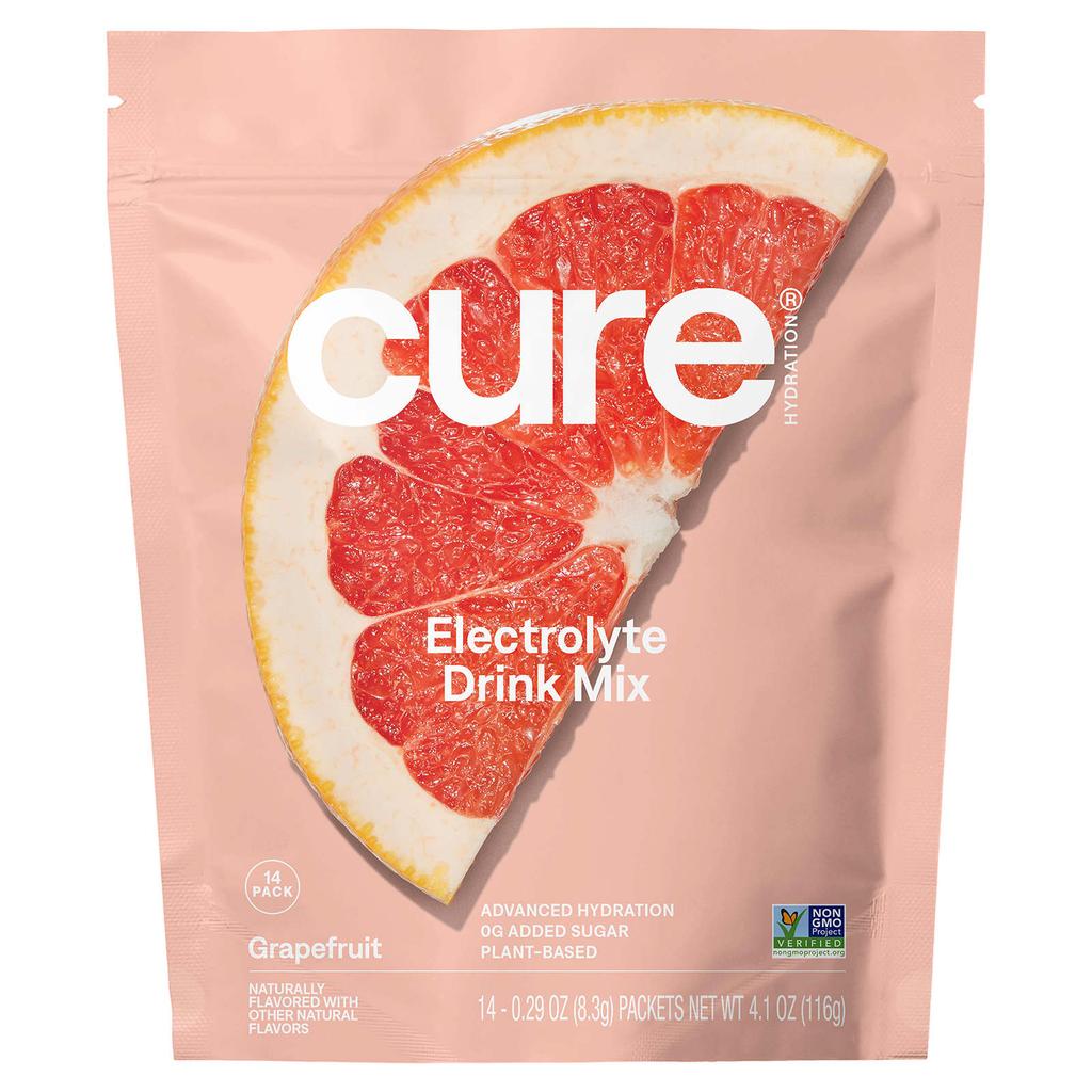 Cure Hydration Hydrating Electrolyte Mix, Grapefruit, 14 Packets, 0.29 Oz (8.3 G) Each