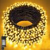 LED Fairy Lights Outdoor Warm White 10M-100M LED String Garland Christmas Light Waterproof 8 Modes for Party Wedding Easter Garden Balcony Christmas