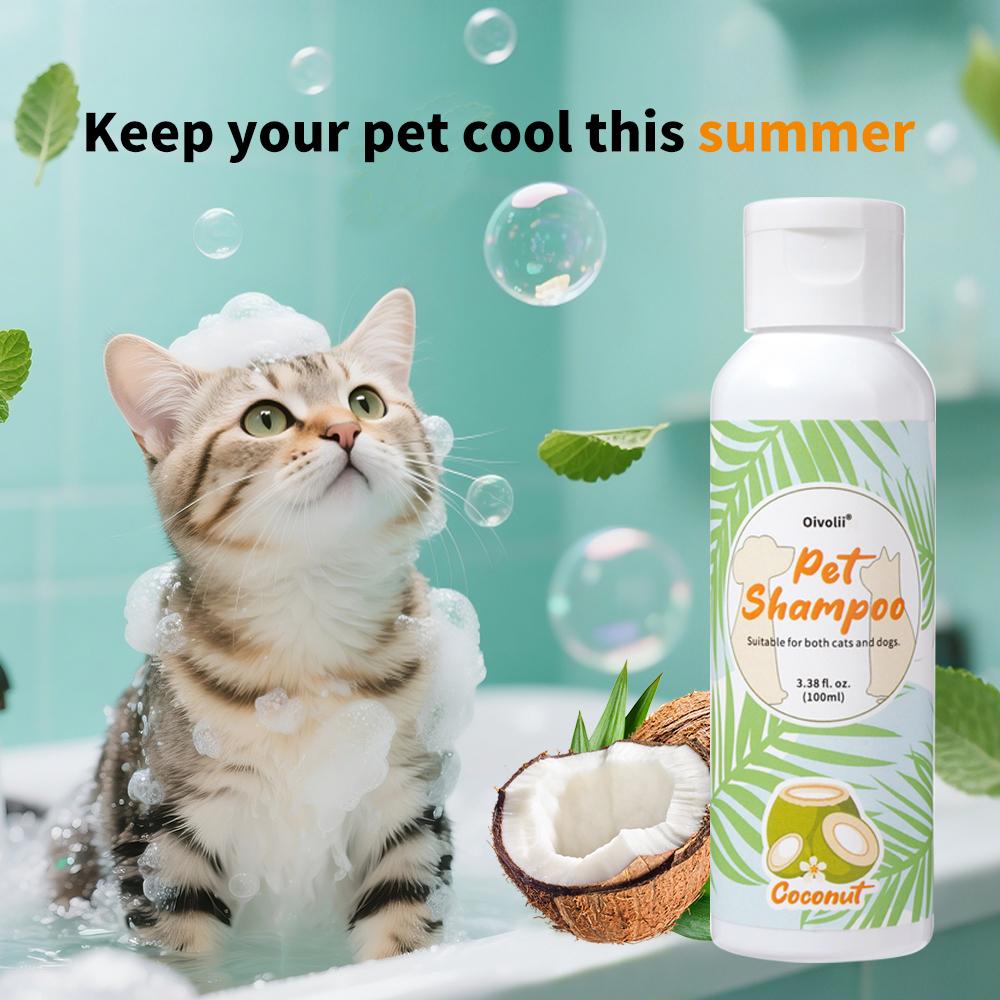 Natural Coconut Oil Pet Shampoo Gentle Cleansing Nourishing Soft Shiny Fluffy Coat for Dogs Cats All Breeds Daily Grooming Care