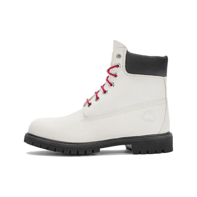 Timberland Premium Series Leather Waterproof Durable Classic Slip-Resistant Short Boots Men Boots Gray White A5S4G