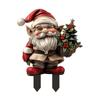 Санта-Клаус Рождественский садовый кол, акриловый Санта-Клаус, вставной знак для двора, праздничные украшения на открытом воздухе, реквизит для вечеринок, орнамент