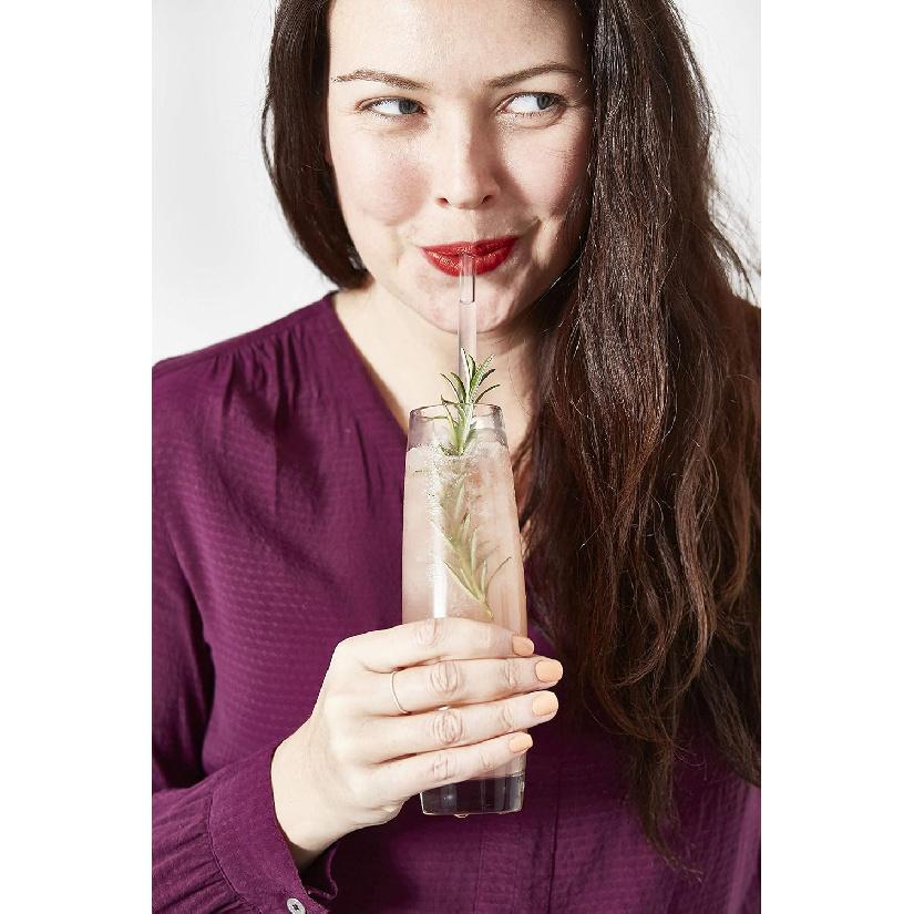 HALM Glass Straws - 6x 9 inch Reble Drinking Straws + Plastic-Free Cleaning Brush - Made in Germany - Dishwasher Safe - Eco-Friendly - Straight -