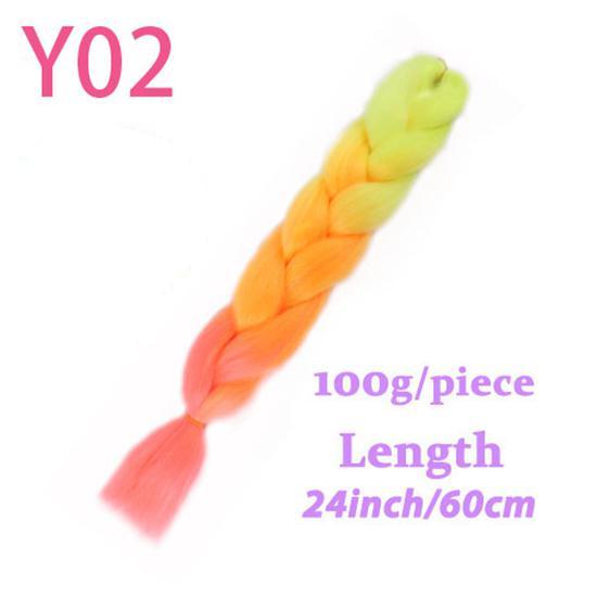 Ombre Hair Jumbo Braids Волосы Синтетические наращивания волос для женщин Розовый Красный Синий 102 Доступных цвета