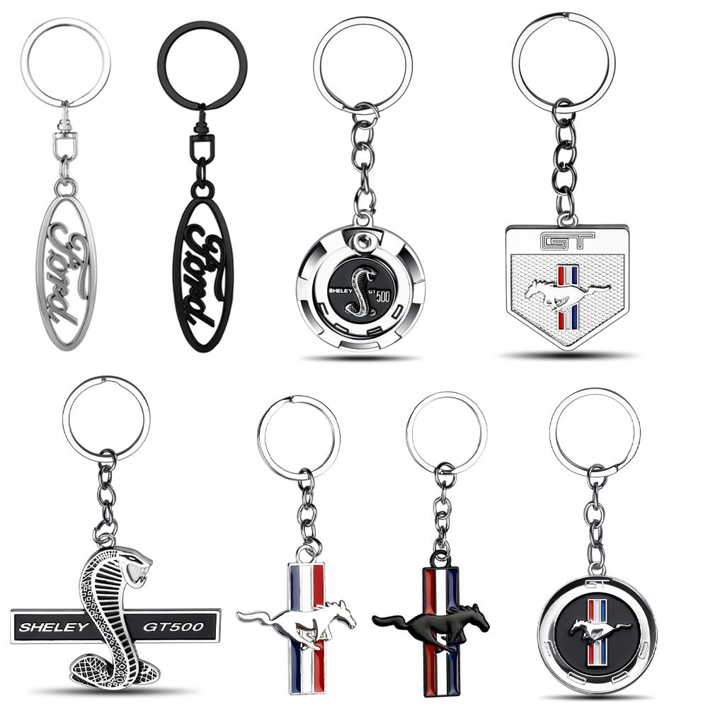 NOBP7 3D Metal Alloy Car Keychain Badge Logo Auto Decor Accessory For Ford Fiesta Focus 2 Mondeo mk4 Mustang Ranger Kuga S-MAX Transit