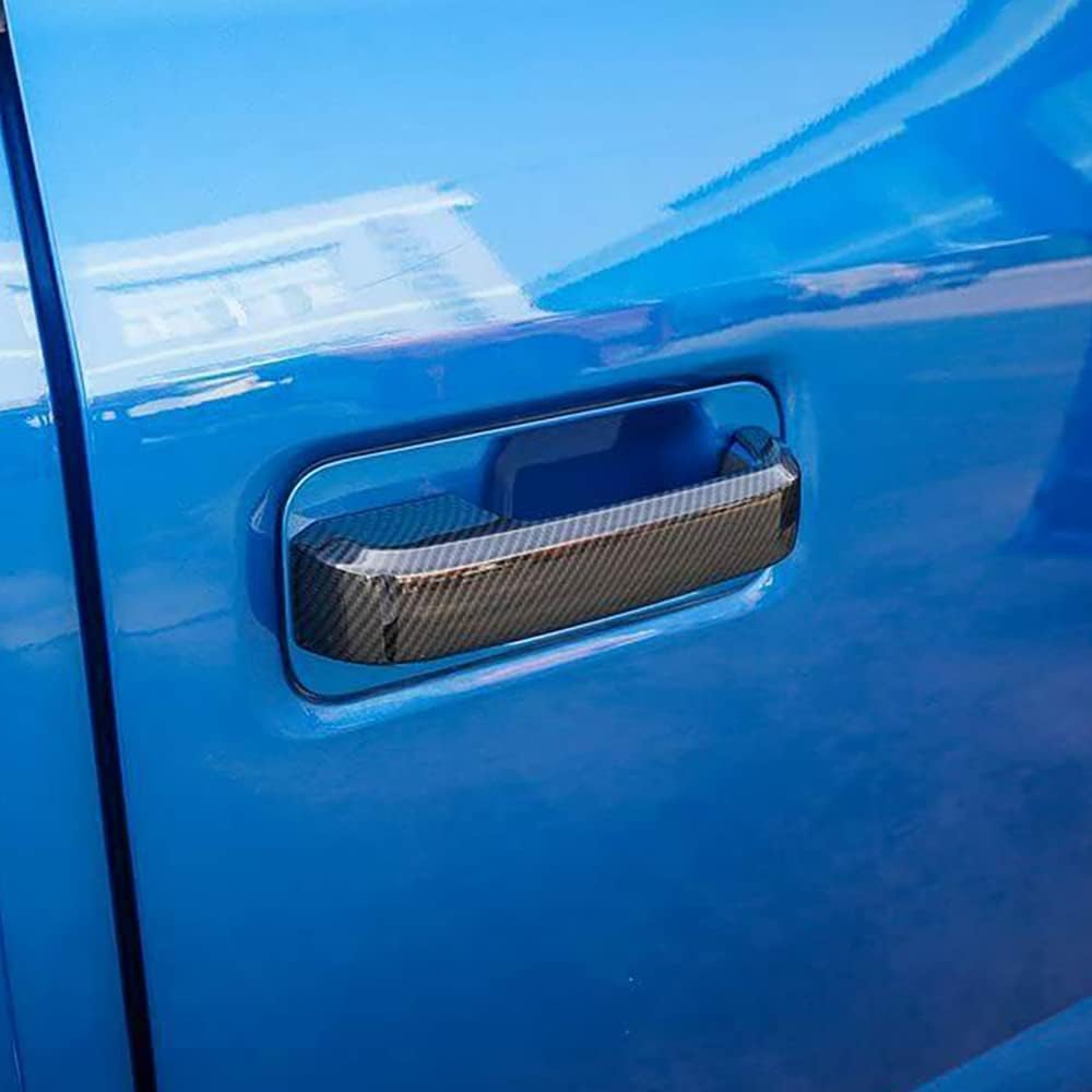 Dreamseek Door Handle Cover for Ford F-150 F150 4DR 2015 2016 2017 2018 2019 2020 Exterior Carbon Fiber Pattern Trim Decoration Protector (w/o Smart