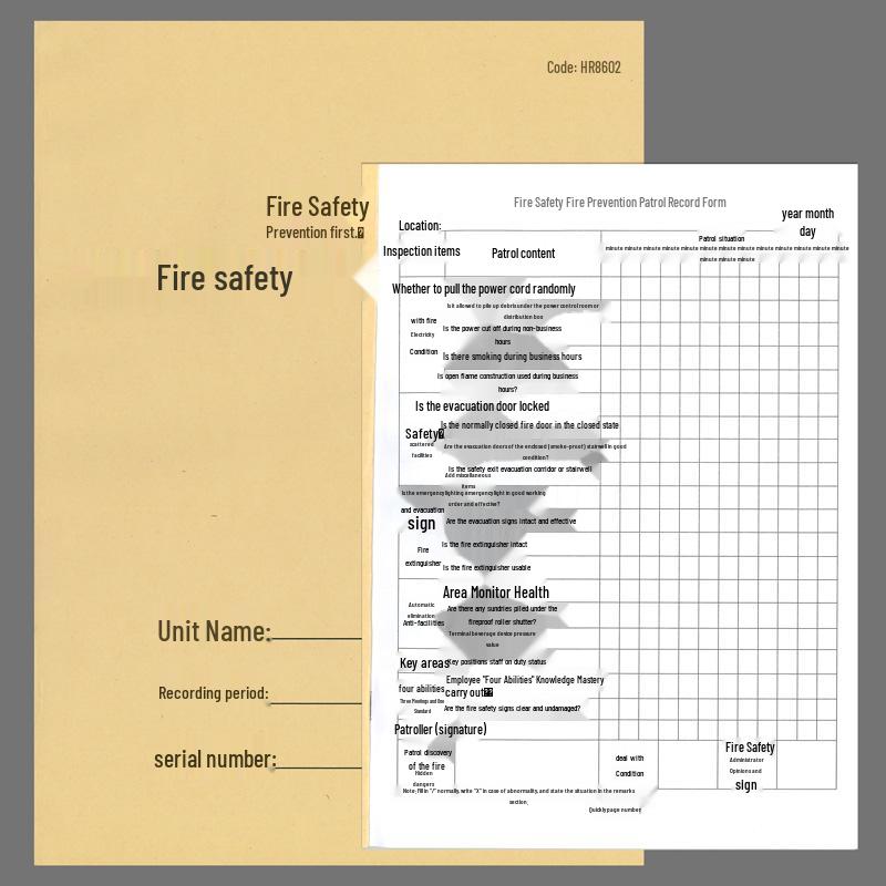 Fire Ledger: Daily Hotel Security Patrol & Fire Prevention Log