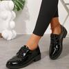 Мода 2024 года, горячая распродажа, женская обувь, женские туфли-лодочки на шнуровке, осенние туфли с круглым носком, массивные каблуки, большие размеры, повседневные, деловые, модные лоферы