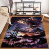 Vibrant Night Sky Inspired Carpet with Powerlines and Fiery Clouds Suitable for use as an anti-slip for living room bedroom sofas