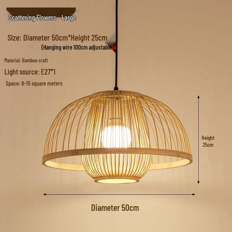 Retro Zen Bamboo Weaving Pendant Lamp for Restaurants & Teahouses