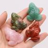 1Pc, Money Frog Figurine, Natural Crystal Stone Ornamental Decorations Jewelry for Good Luck & To Manifest Wealth 30×38mm