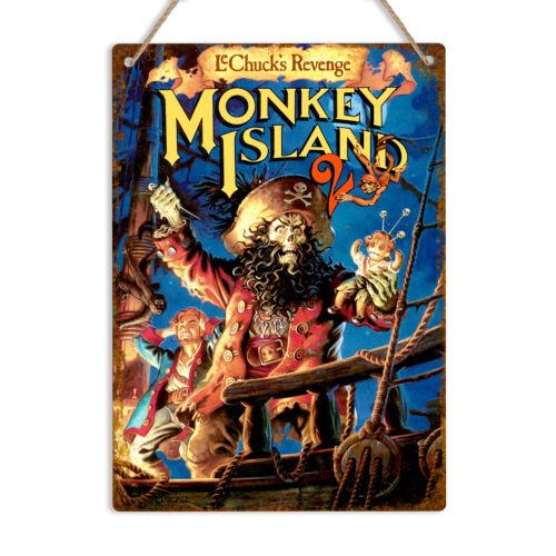 MONKEY ISLAND Vintage Metal Wall Sign Retro gaming Plaque Amiga Man CaveAluminum