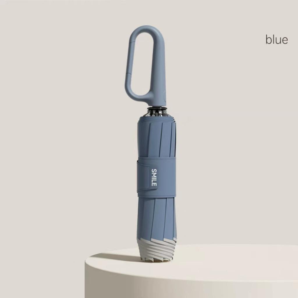 Обратный автоматический зонт с кольцевой пряжкой, устойчивый к шторму, утолщенный и усиленный ночной светоотражающий складной зонт