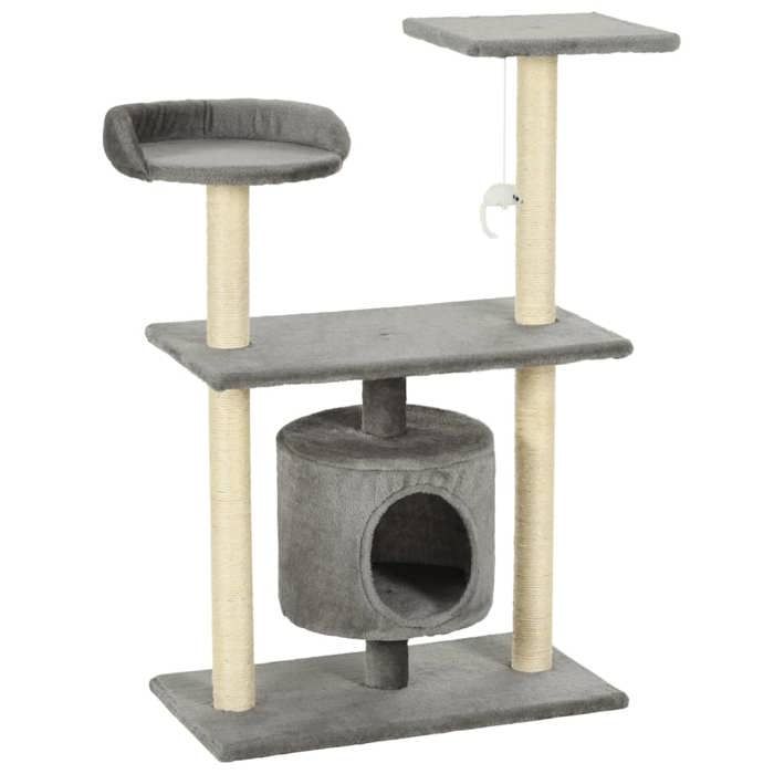 VidaXL Cat Tree with Sisal Scratching Posts 95 Cm Grey 170512