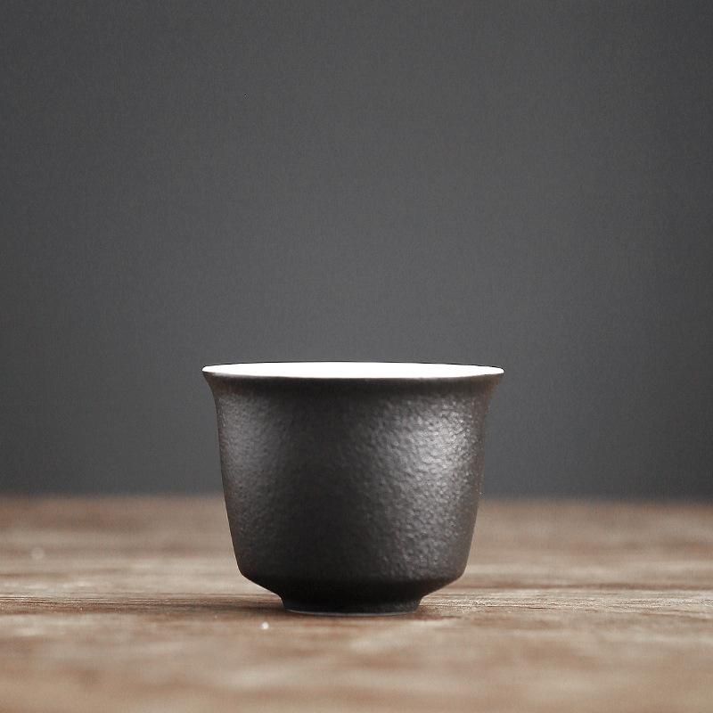 Black Ceramic Teacup Handmade Porcelain Tea Cup Tea Accessories Home Master Cup Portable Tea Set Meditation Cup