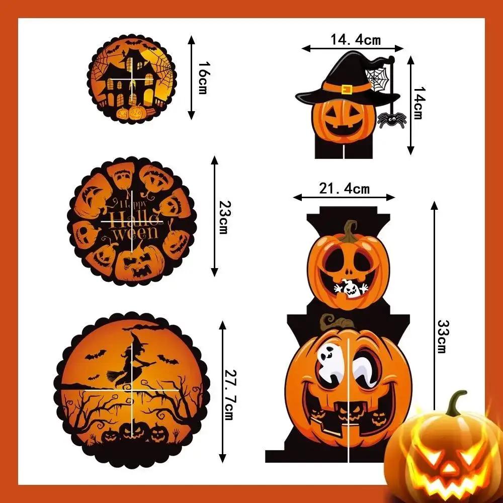 Halloween Pumpkin Multi Layer Cake Stand Paper Dessert Tray Party Snack Display Holder Ghost Festival Table Decor Supplies