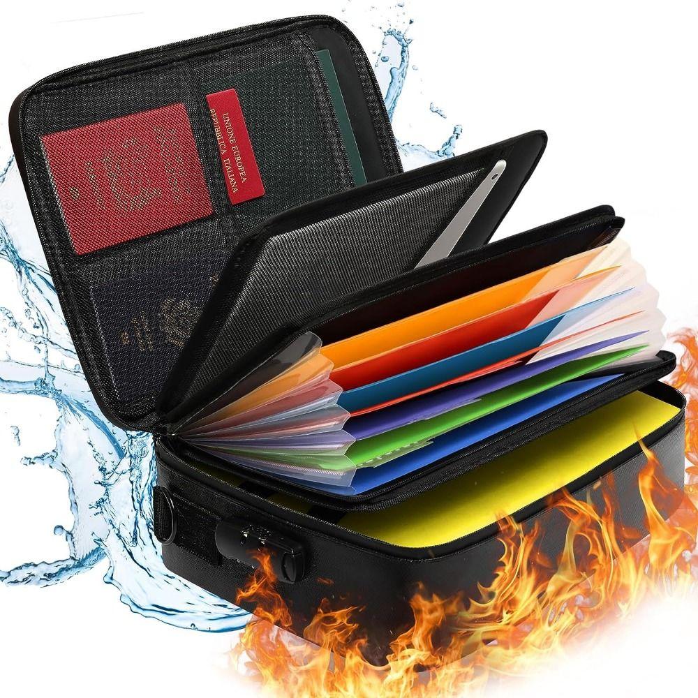 Waterproof File Organizer Box Zipper Accordion File Folder Important Document Organizer  Office