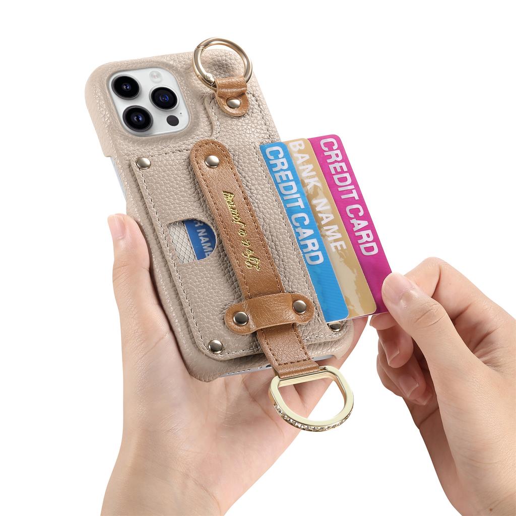 Wrist Strap Ring Stand Phone Case for IPhone 13 12 Mini 16 15 14 11 Pro Max XS XR 7 8 Plus Leather Wallet with Card Holder Cover