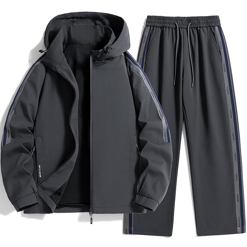 Повседневный спортивный костюм мужской универсальный свободный комплект из двух предметов