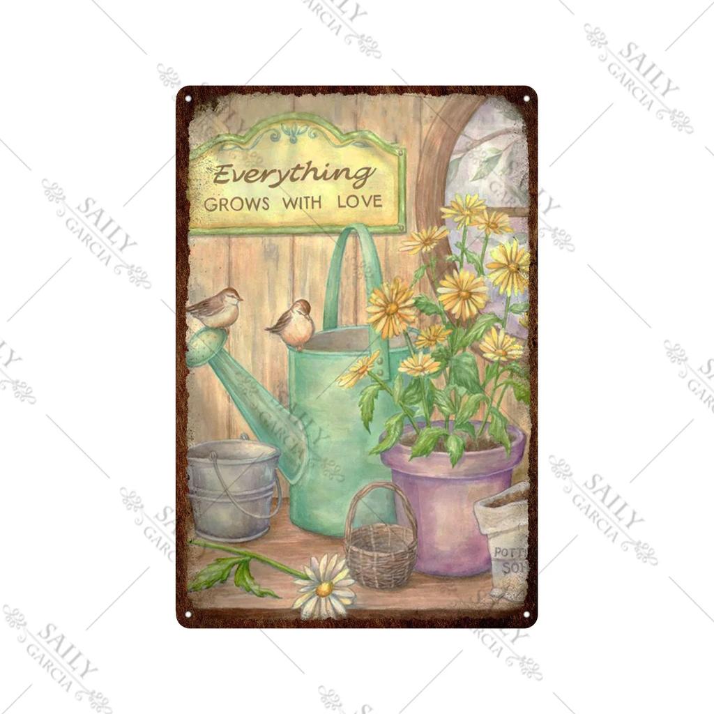 Welcome Home Vintage Metal Tin Sign Garden Wall Decor Metal Poster Sweet Home Tin Sign Family Farm Beach Hut Metal Plates Pla