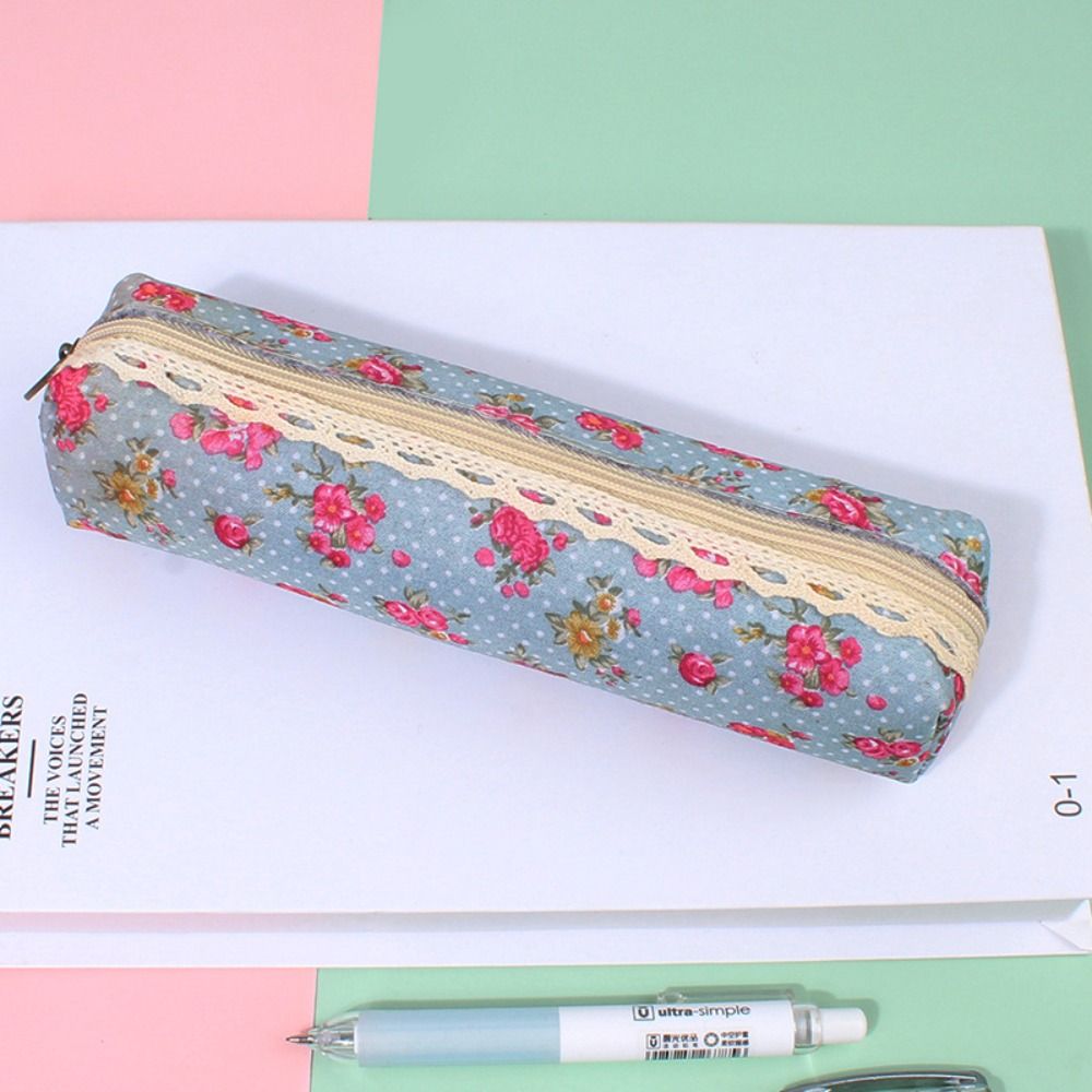 Large Capacity Lace Pencil Bags Soft Cosmetic Bag Cute Small Flower Pencil Case