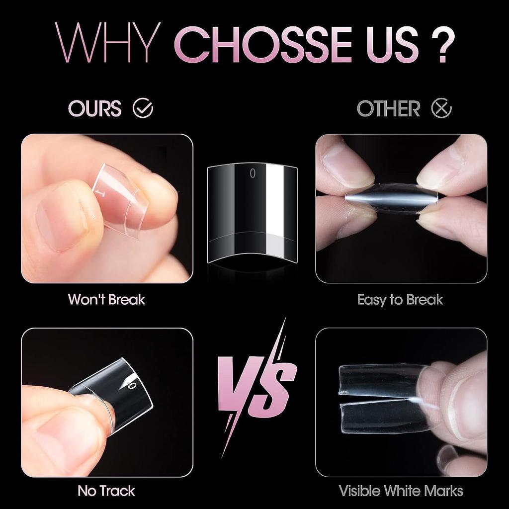 Короткие Типсы Акриловые Ногти Прозрачные Накладные Типсы Короткие Искусственные Типсы Для DIY Дизайна Ногтей Маникюр С Коробкой