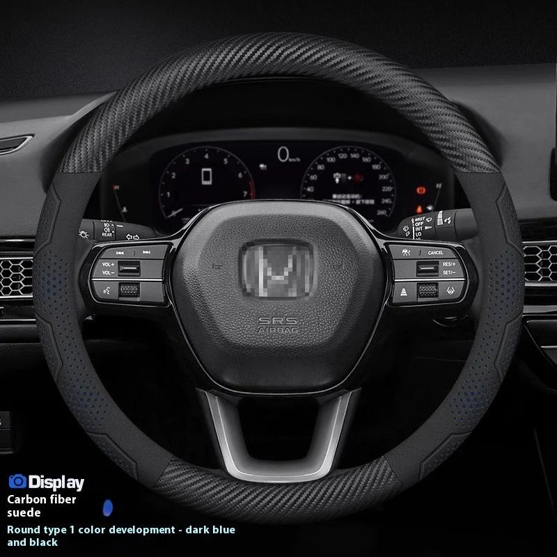 For Honda TYPE R Accord Civic HRV CRV CITY Jazz Pilot Odyssey Spirior FIT Carbon fiber Car Steering Wheel Cover Auto Accessories XA6