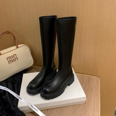 Сапоги женские осенне-зимние новые модели, бархатные ботфорты, небольшой внутренний каблук, тонкие сапоги, сапоги-рыцари, длинные сапоги для женщин