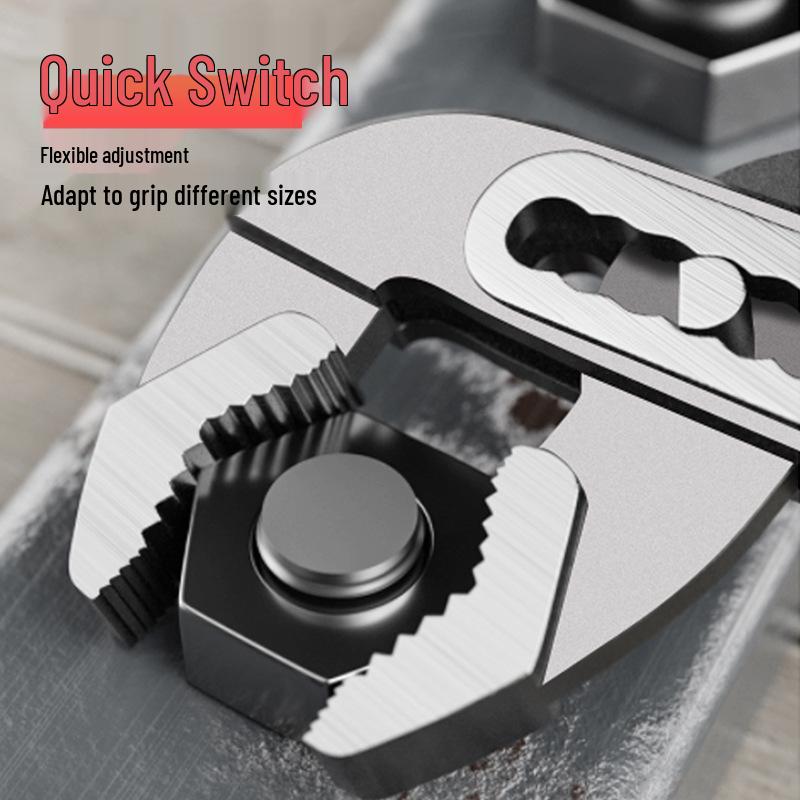 Регулируемые многофункциональные клещи для водяного насоса - Универсальный гаечный ключ для труб с большим раскрытием и подвижным фиксирующим механизмом.