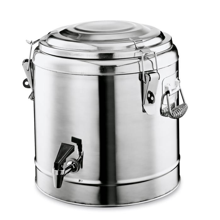 Distributeur de boissons isotherme - ICH-ZAPFE.DE - 31L - Acier chrome-nickel - Léger 5,25 kg - Poignées de transport