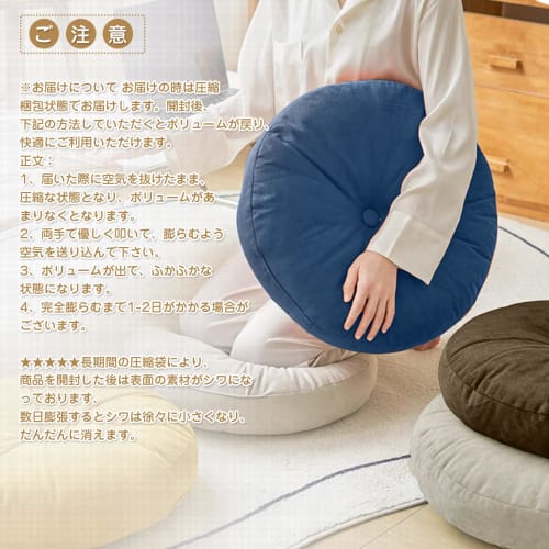 Set of 2 DPEAN Round Floor Cushions with Covers, Dobby Texture, for Tatami Chairs, and Chairs. Perfect for Japanese-Style Rooms, Washable, and Stylish