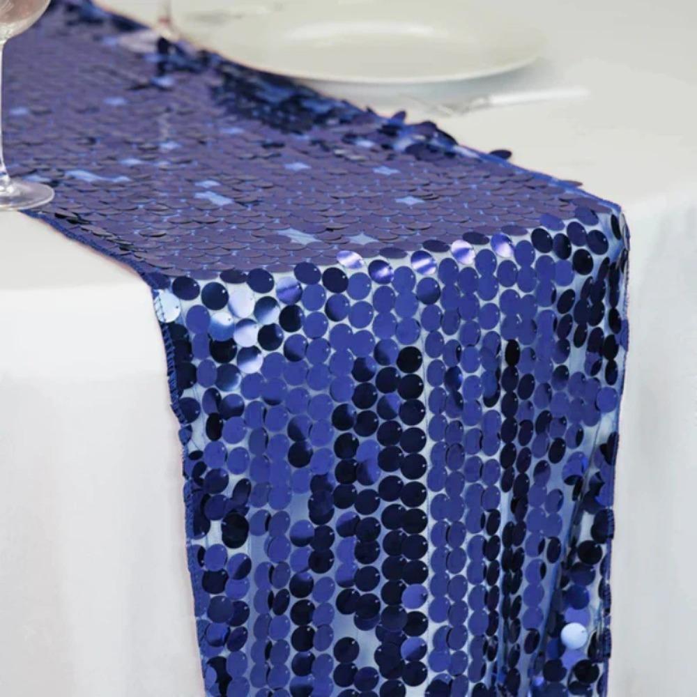 Sparkling Sequins Table Runner Fish Scale Glitters Table Cover Underwater Themed Parties