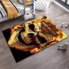 "Flaming Skull Harley-Davidson Style Rug with Vibrant Design" Suitable for use as an anti-slip for living room bedroom sofas